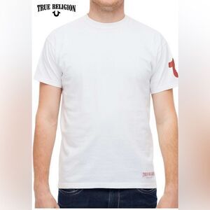 True Religion Mens Undershirt Red & White Size Medium